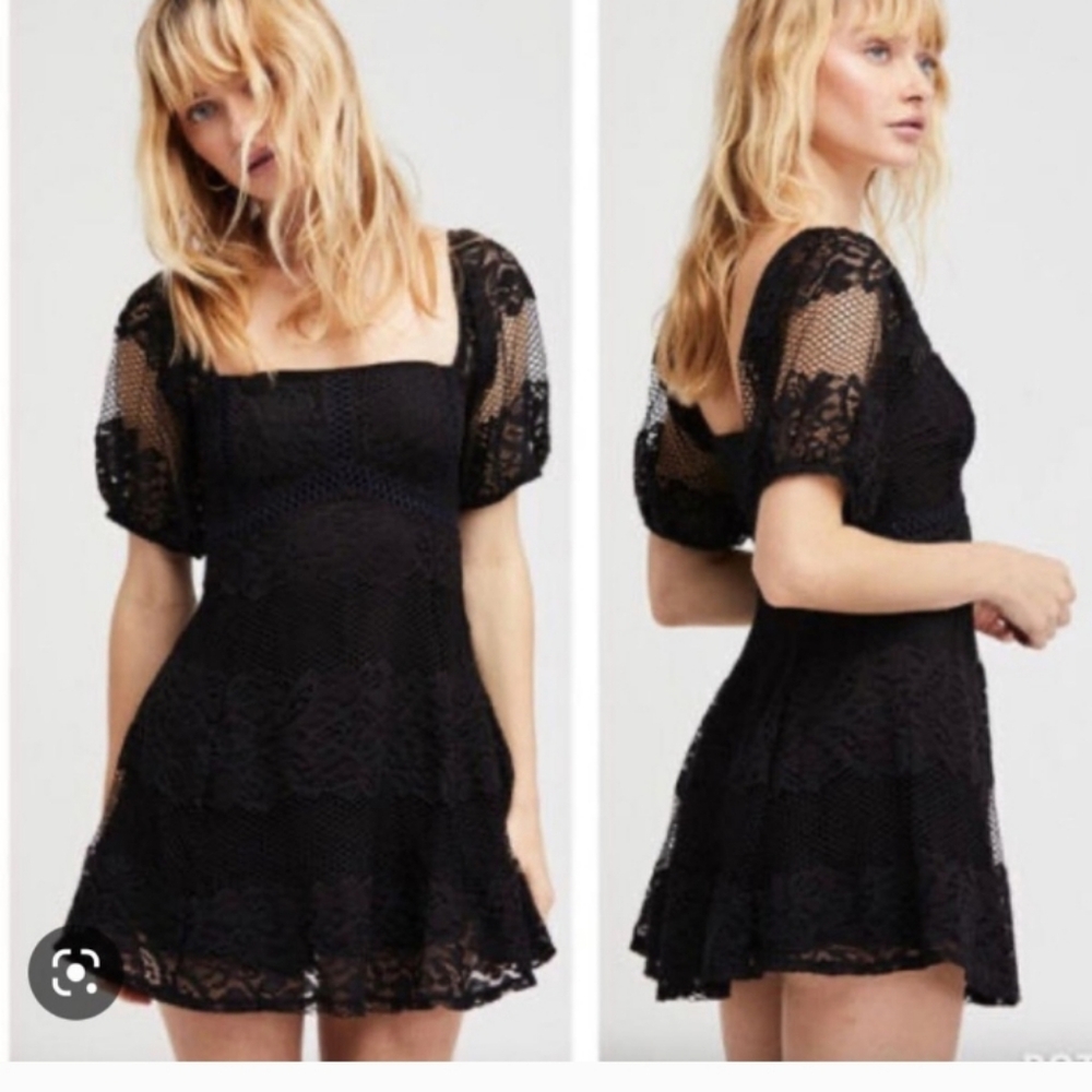 Free People Be Your Baby Black Dress